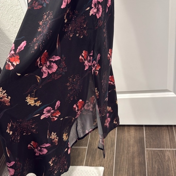 NWT Madewell Wide V-Neck Floral Satiny Maxi Dress - Picture 10 of 13